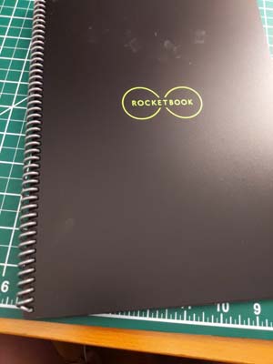 Unknown white substance on Rocketbook cover